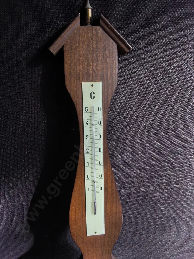VINTAGE BANJO STYLE WEATHER STATION WITH BAROMETER, THERMOMETER, AND HYGROMETER, H 68 CM Image 1++