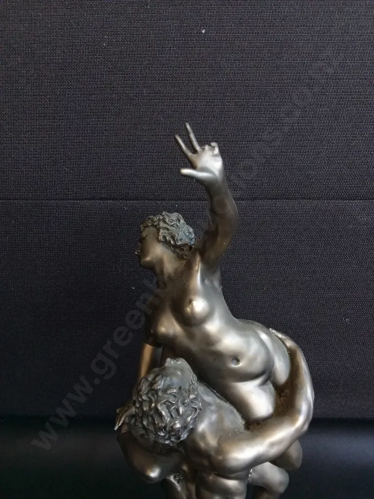PAIR OF VINTAGE CLASSICAL SCULPTURES, GIAMBOLOGNA AND RODIN REPRODUCTIONS, TALLEST H 39 CM, DAMAGE PICTURED Image 1++