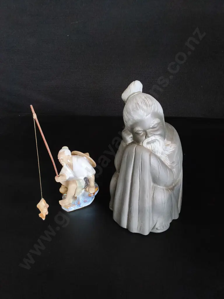 2 CHINESE FIGURINES TALLEST H15CM Image 1++