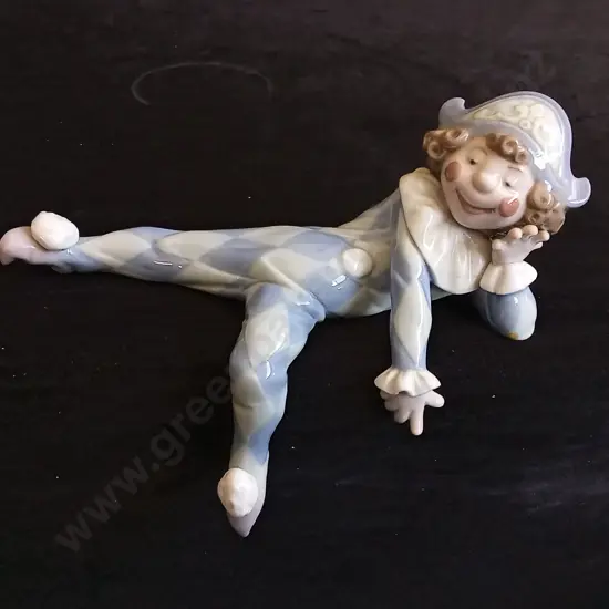 LLADRO "NEGLECTED HARLEQUIN" CLOWN FIGURE, MODEL NUMBER 1503, W 18.5 CM
