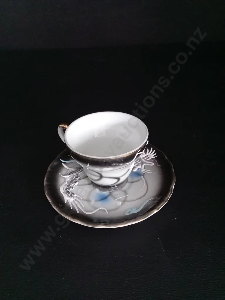VINTAGE JAPANESE MORIAGE DRAGONWARE 13 PIECE PORCELAIN SET Image 1++