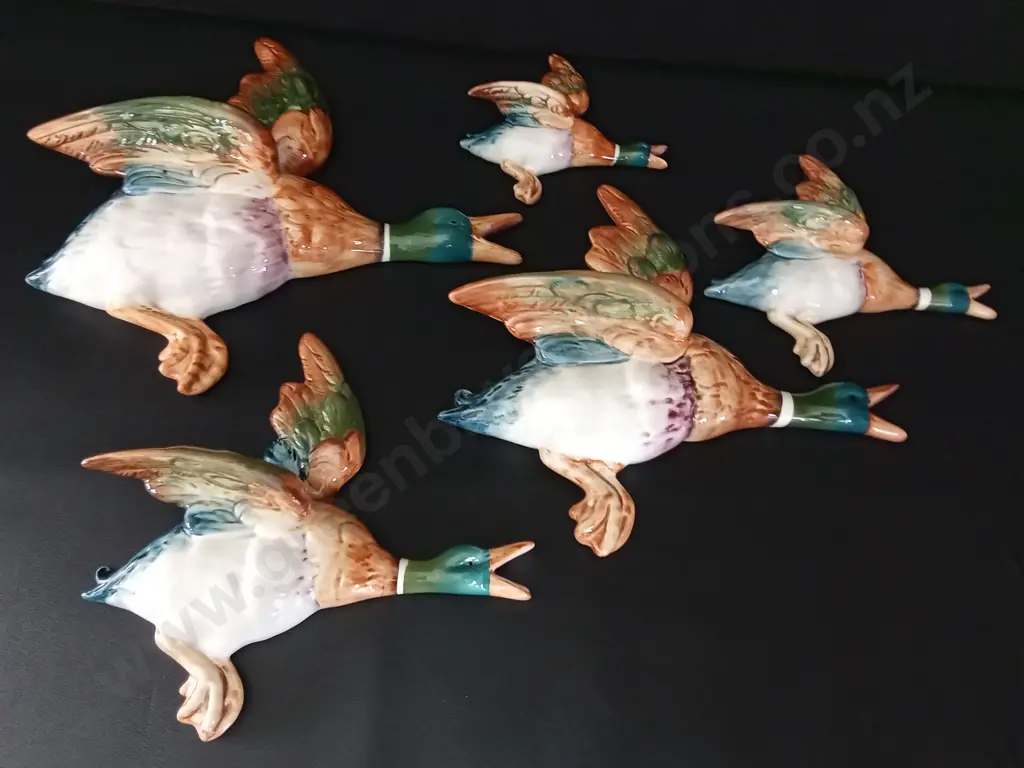 5 BESWICK CERAMIC WALL DUCKS 2 ARE VASES LONGEST L30CM Image 1++