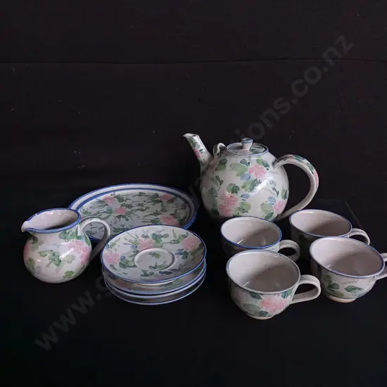 11 PIECE POTTERY TEA SET