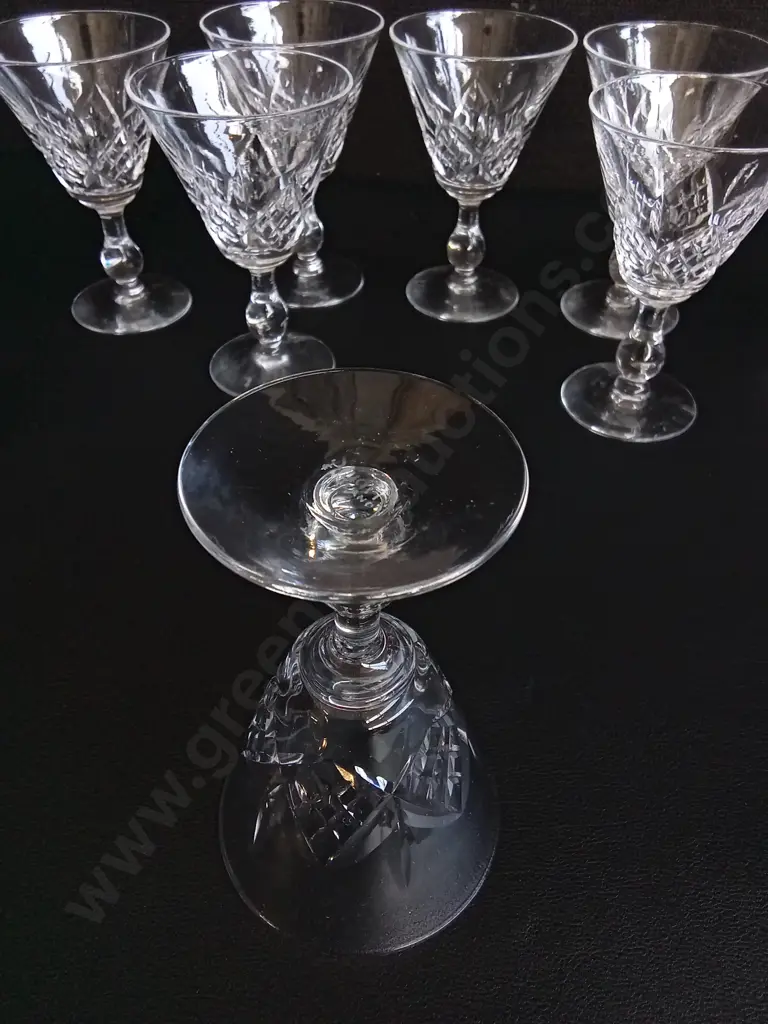 VINTAGE STUART ENGLAND CRYSTAL GLASSES, AND GLASS DECANTERS, 8 PIECES, TALLEST H 24 CM Image 1++
