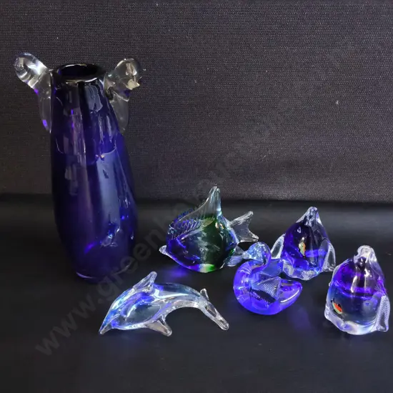 MIX OF GLASS DECOR, 6 PIECES,TALLEST H 24.5 CM