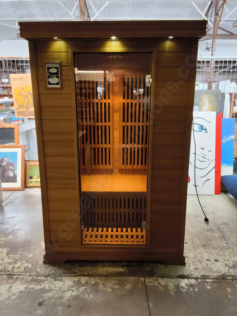 * UPDATED DESCRIPTION * AS NEW 2 PERSON "INFRARED SAUNAS" CEDAR WOOD INDOOR INFRARED SAUNA Image 1++