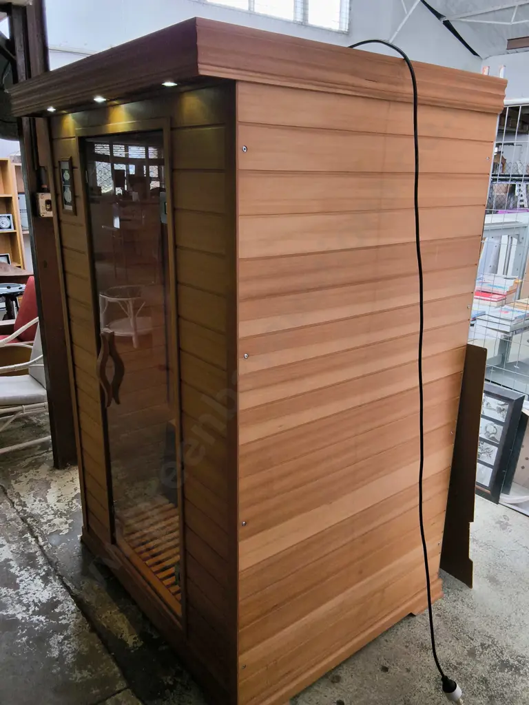 * UPDATED DESCRIPTION * AS NEW 2 PERSON "INFRARED SAUNAS" CEDAR WOOD INDOOR INFRARED SAUNA Image 1++
