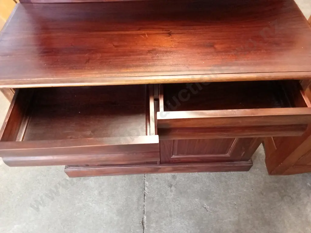 VICTORIAN STYLE SOLID TIMBER CHIFFONIER, H 155CM X L 120CM X D 49CM Image 1++