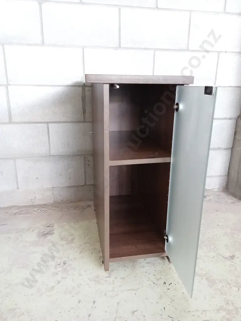 SIDE CABINET WITH FROSTED GLASS DOOR, H 75CM X W 35CM X D 60CM Image 1++