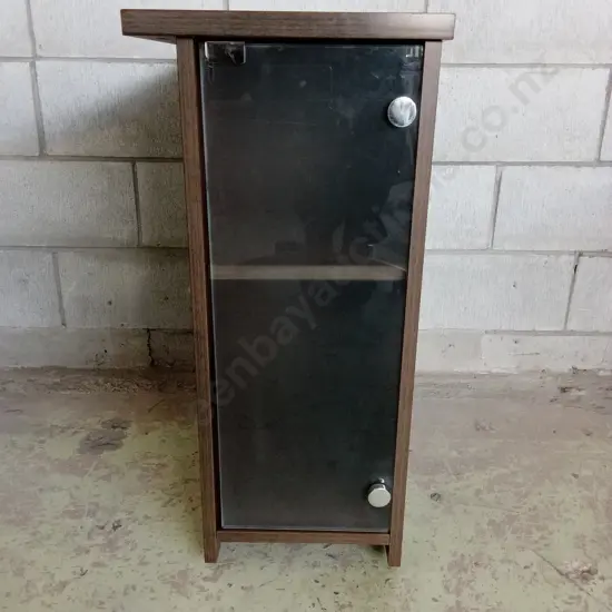 SIDE CABINET WITH FROSTED GLASS DOOR, H 75CM X W 35CM X D 60CM