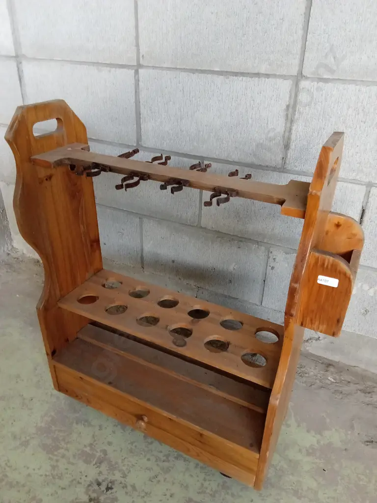 WOODEN FISHING ROD HOLDER L56CM H68CM Image 1++