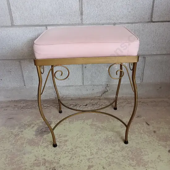 MID CENTURY VANITY STOOL, H 53CM