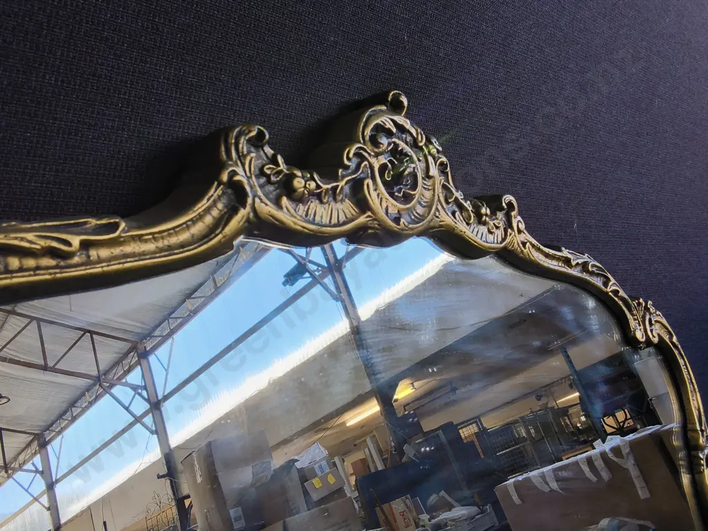 VINTAGE MIRROR WITH GOLD TONED FRAME, W 82 CM Image 1++
