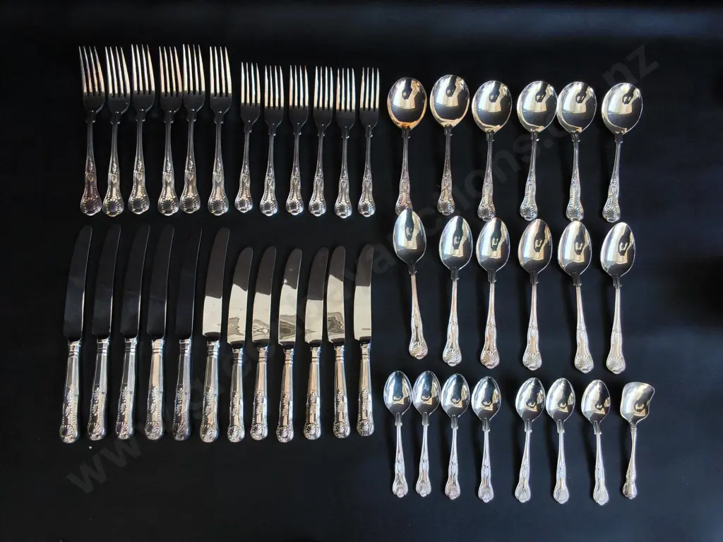 VINTAGE MYTTON RODD/ GROSVENOR SILVERPLATE FLATWARE CUTLERY SET, 44 PIECES Image 1++