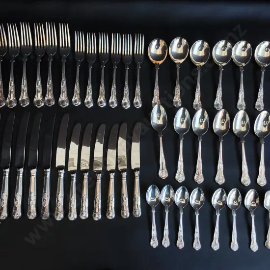 VINTAGE MYTTON RODD/ GROSVENOR SILVERPLATE FLATWARE CUTLERY SET, 44 PIECES
