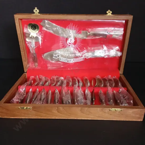 SOLID, NICKEL-BRONZE GENUINE THAI BRONZEWARE CUTLERY SET