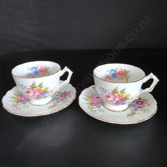 2 VINTAGE AYNSLEY TEACUP AND SAUCER SETS