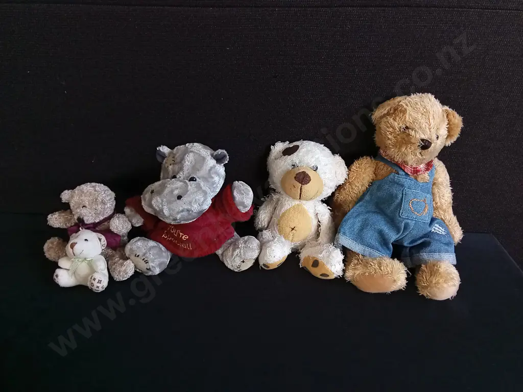 5 VINTAGE PLUSH TOYS/ TEDDY BEARS, TALLEST H 27 CM Image 1++