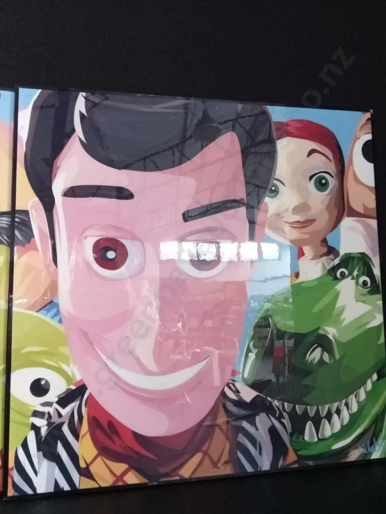 2 PIECE FRAMED TOY STORY ARTWORK EACH 51CM X 51CM Image 1++