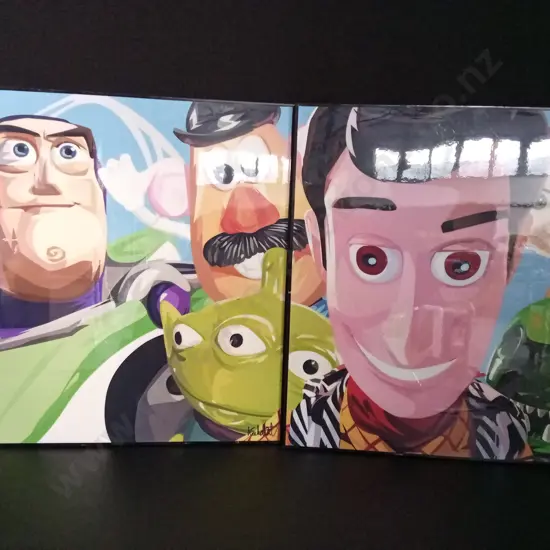 2 PIECE FRAMED TOY STORY ARTWORK EACH 51CM X 51CM