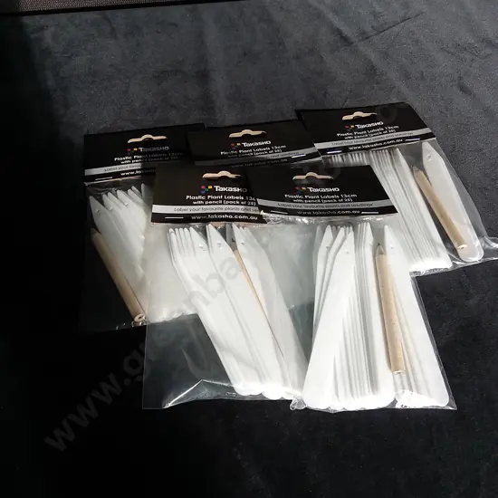 5 BRAND NEW PACKETS OF TAKASHO PLASTIC PLANT LABELS