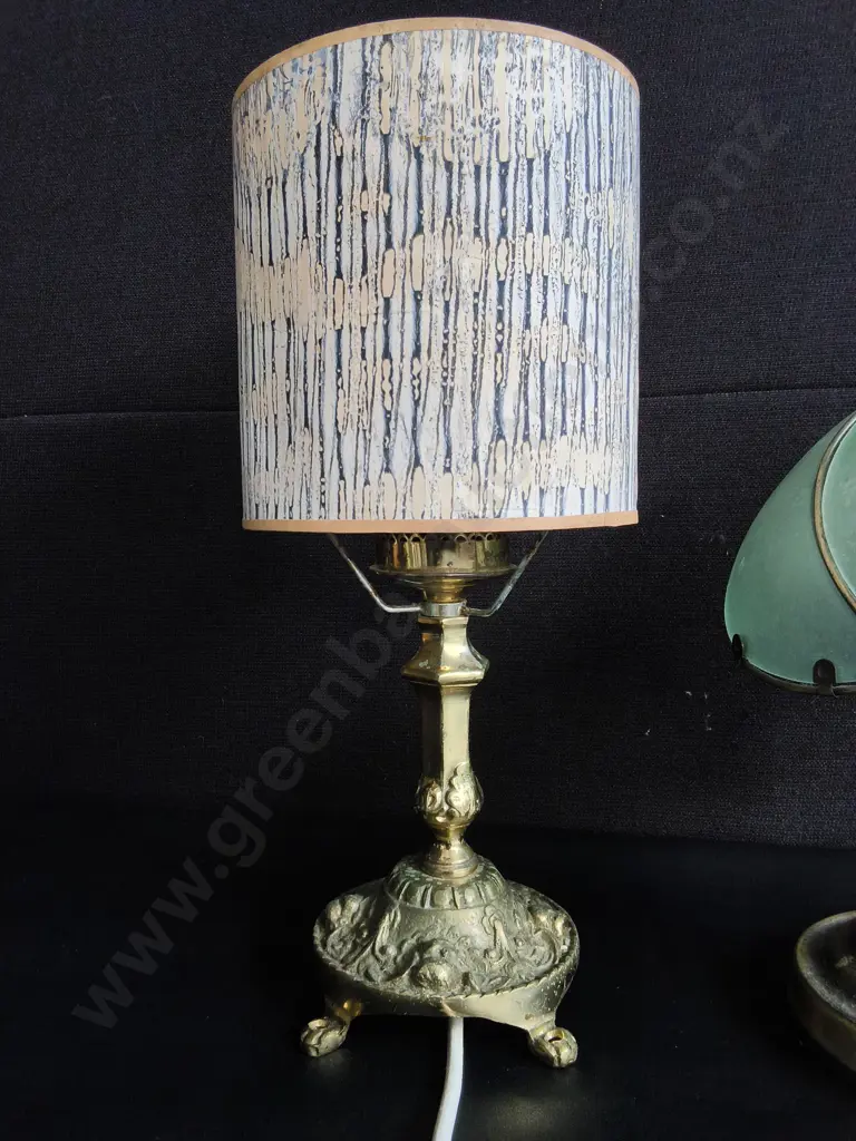 PAIR OF VINTAGE BRASS TABLE LAMPS, TALLEST H 41 CM Image 1++