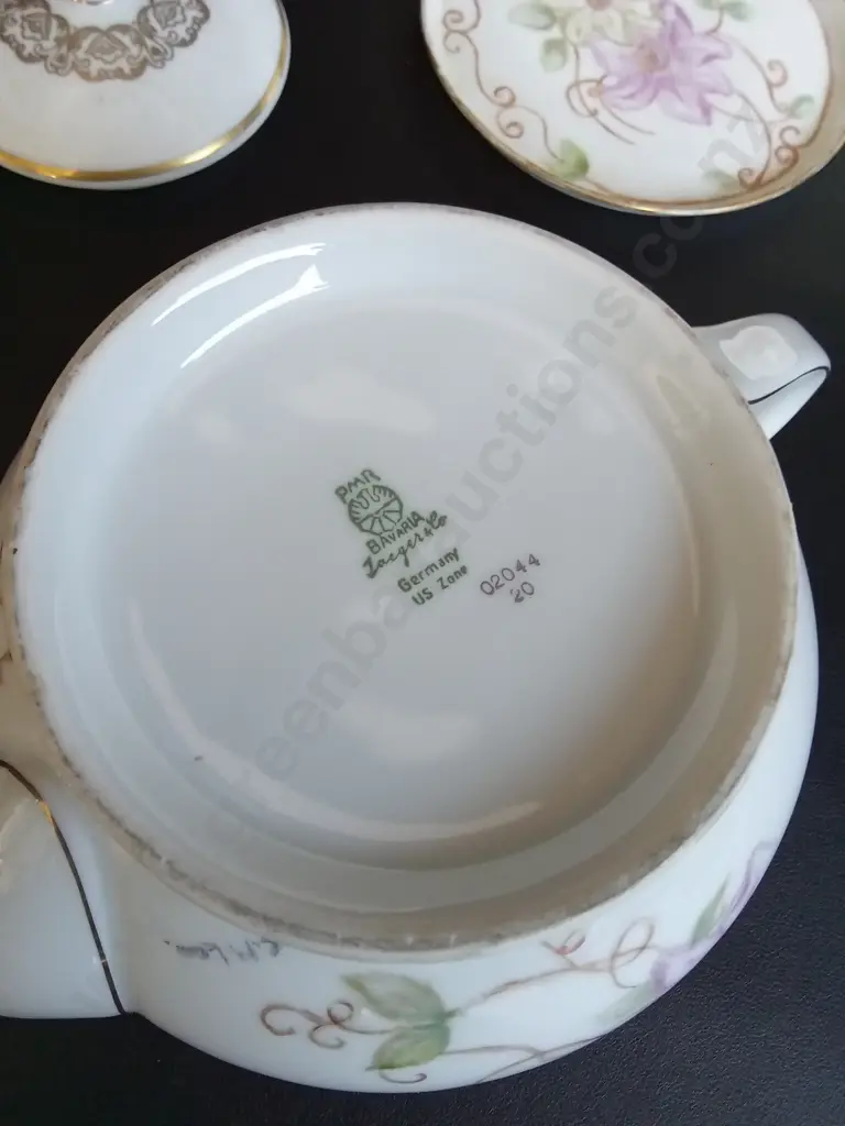 VINTAGE HIGH TEA SERVING ITEMS, 4 PIECES, JAEGER BAVARIA AND WOODS IVORY WARE PLATTERS, WIDEST W Image 1++