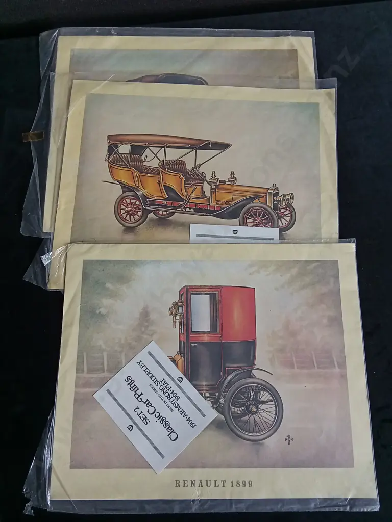 4 PIECES VINTAGE BP CLASSIC CAR PRINTS Image 1++