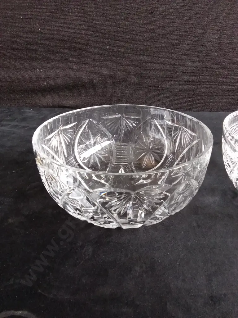2 VINTAGE CRYSTAL GLASS BOWLS H8.5CM Image 1++