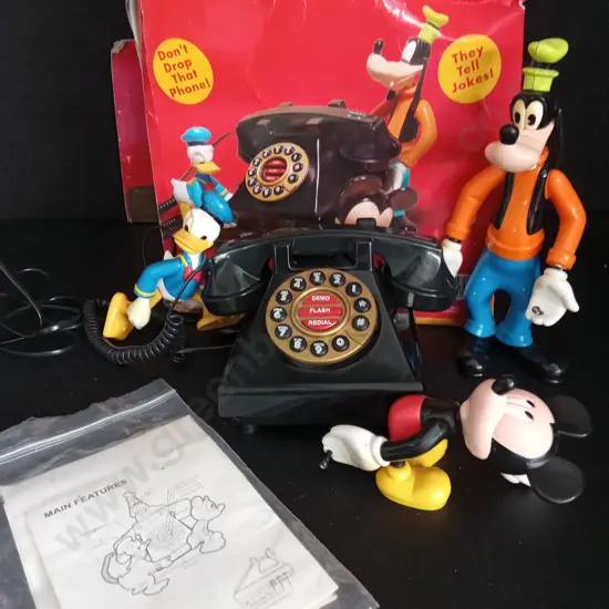 VINTAGE MICKEY MOUSE AND FRIENDS TELEPHONE WITH BOX