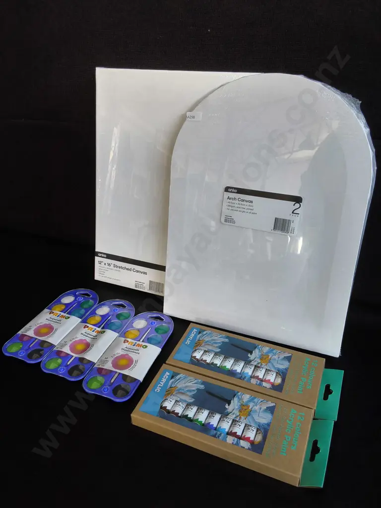 7 BRAND NEW PAINTING MATERIALS, CANVASES AND PAINTS Image 1++