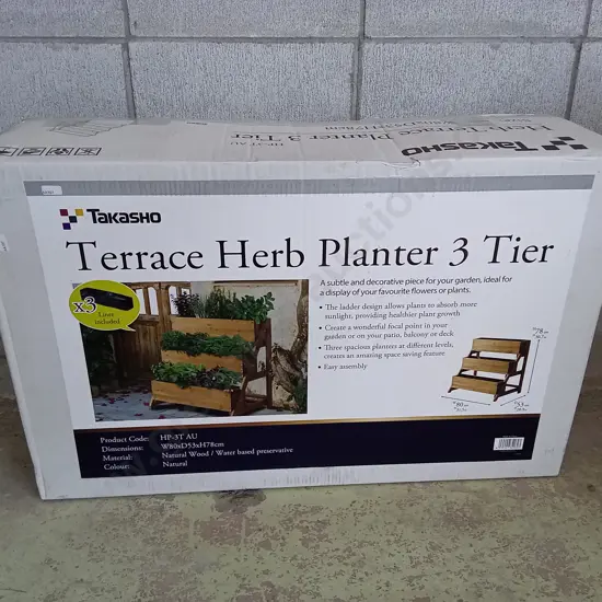 BRAND NEW TAKASHO TERRACE HERB PLANTER 3 TIER
