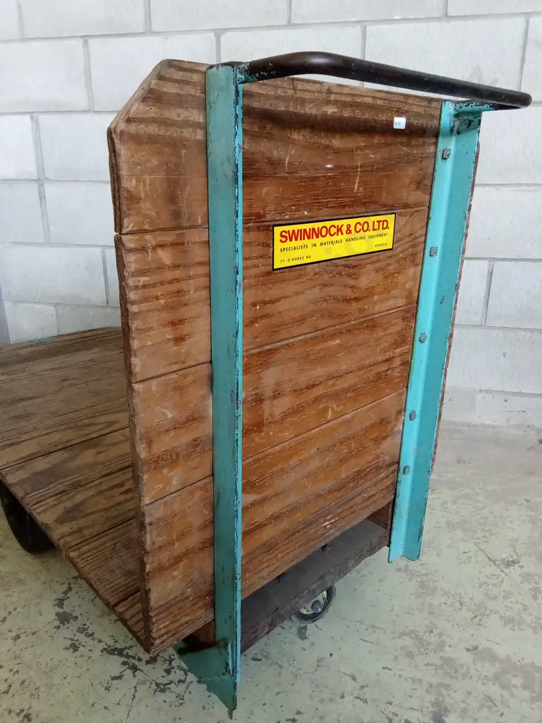 WOODEN PUSH TROLLEY, 120CM X 61CM Image 1++
