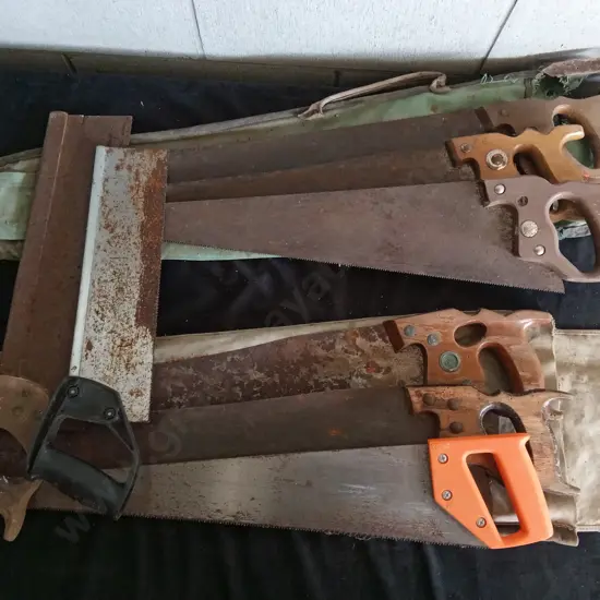 COLLECTION OF 8 VINTAGE SAWS WITH CASES