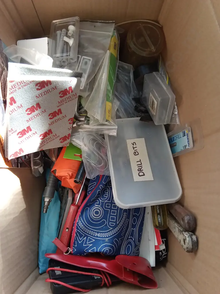 BOX OF TOOLS, HARDWARE AND OTHER Image 1++