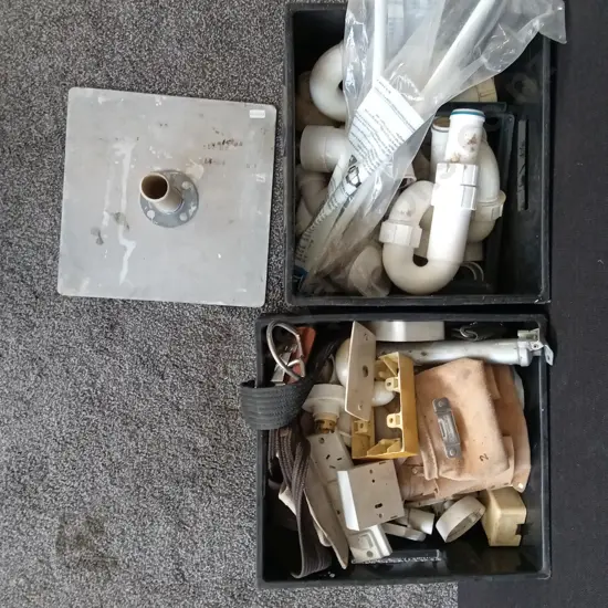 BOX OF PVC AND ELECTRICAL PARTS