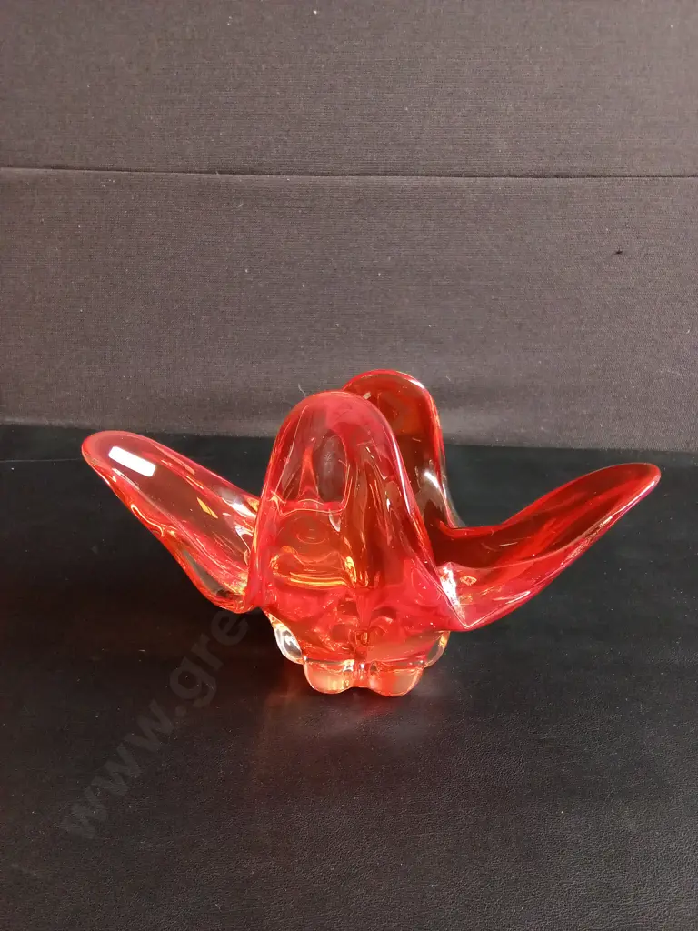 MID-CENTURY FREEFORM JAPANESE HINERI GLASS BOWL L30CM H17CM Image 1++