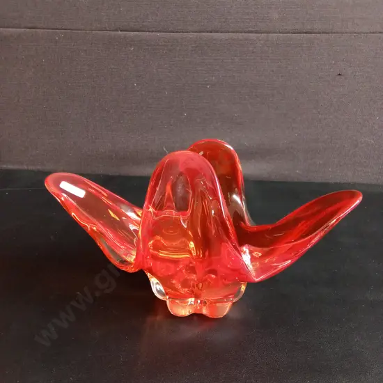 MID-CENTURY FREEFORM JAPANESE HINERI GLASS BOWL L30CM H17CM