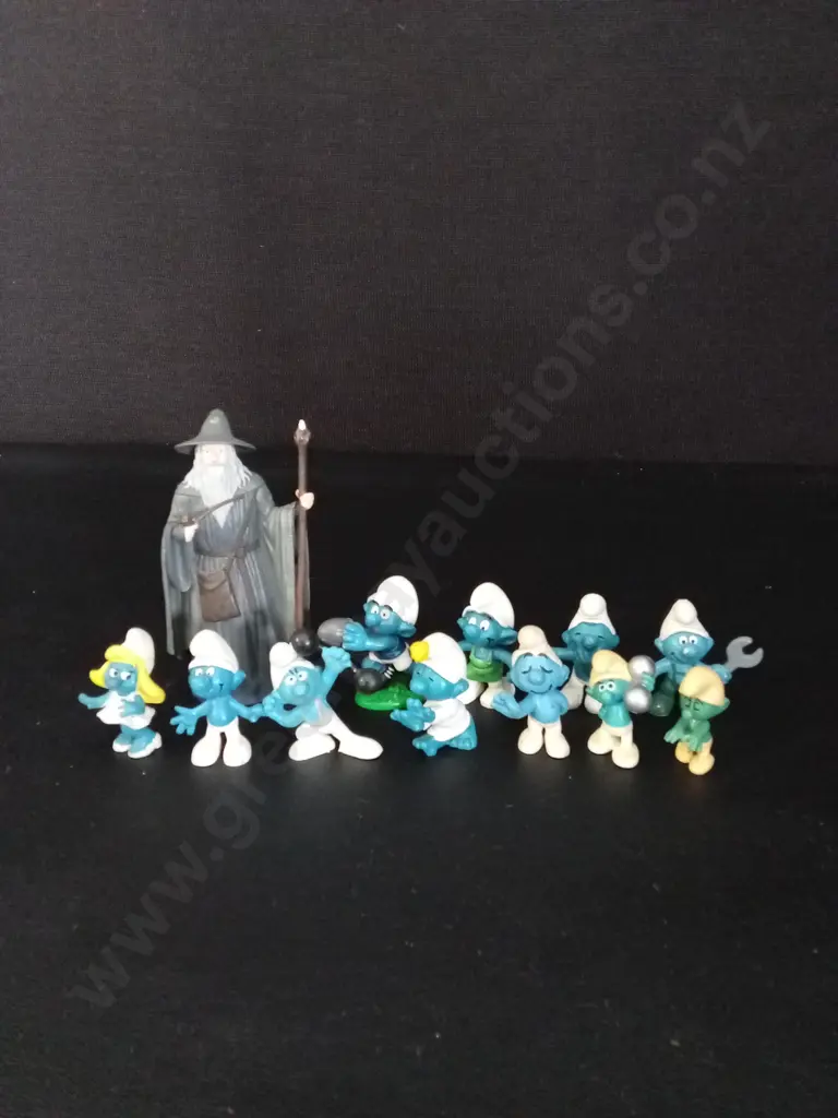 11 VINTAGE SMURFS TALLEST H4CM AND GANDALD H10CM Image 1++