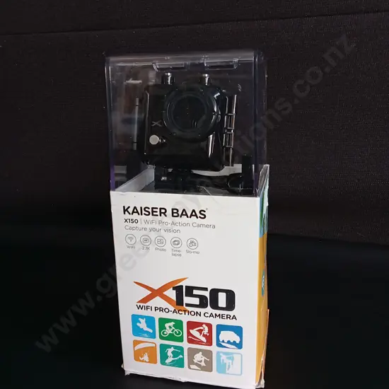 KAISER BAAS ACTION CAMERA, PACKAGED
