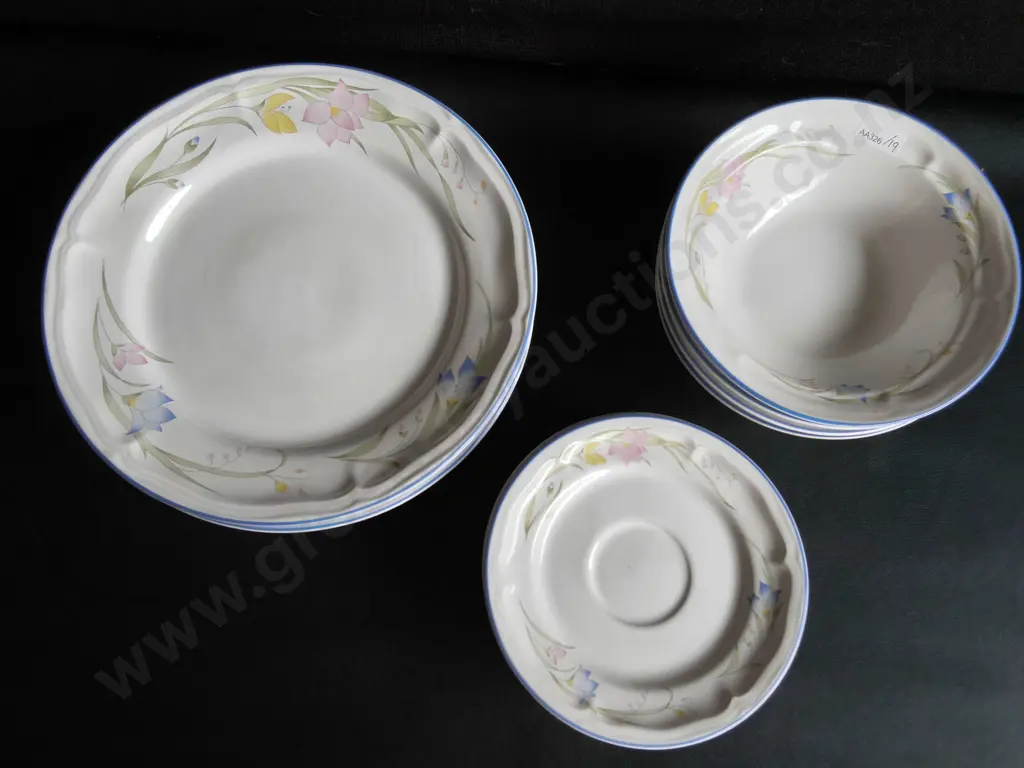 VINTAGE FRENCH GARDEN GENUINE STONEWARE PLATES AND BOWLS Image 1++