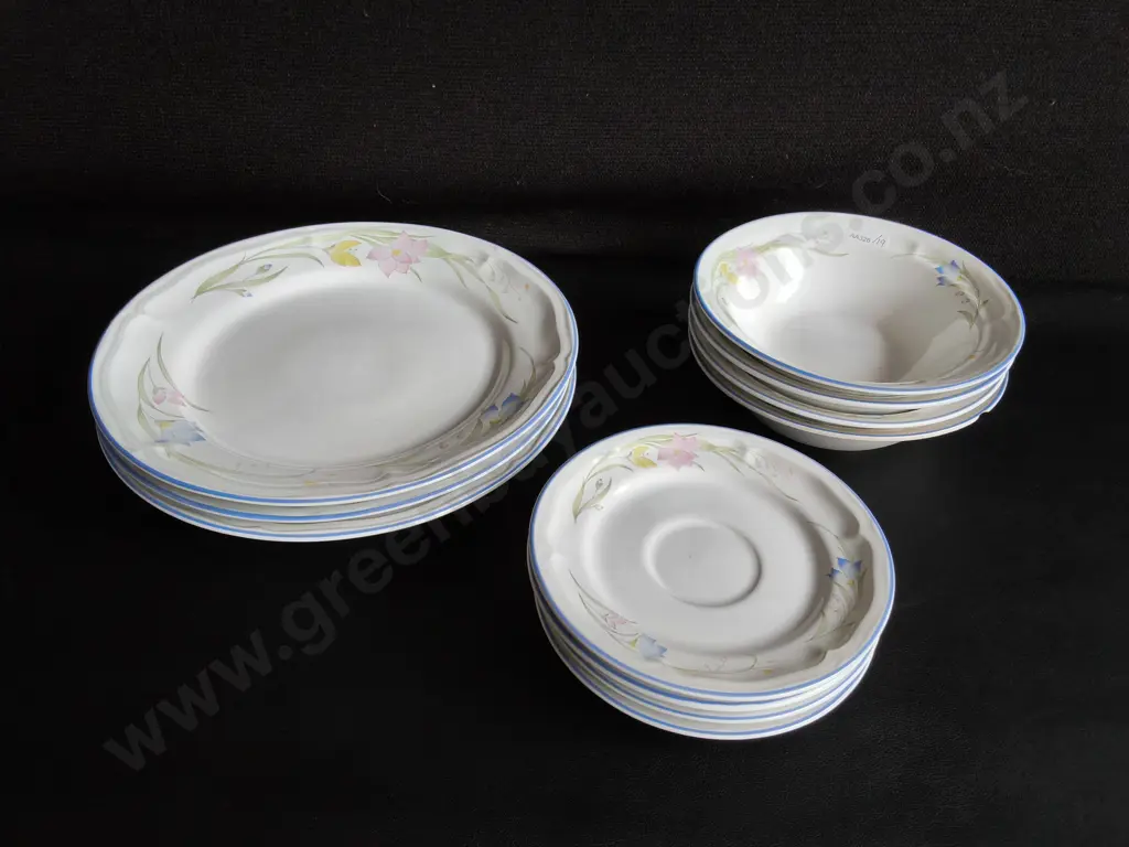 VINTAGE FRENCH GARDEN GENUINE STONEWARE PLATES AND BOWLS Image 1++