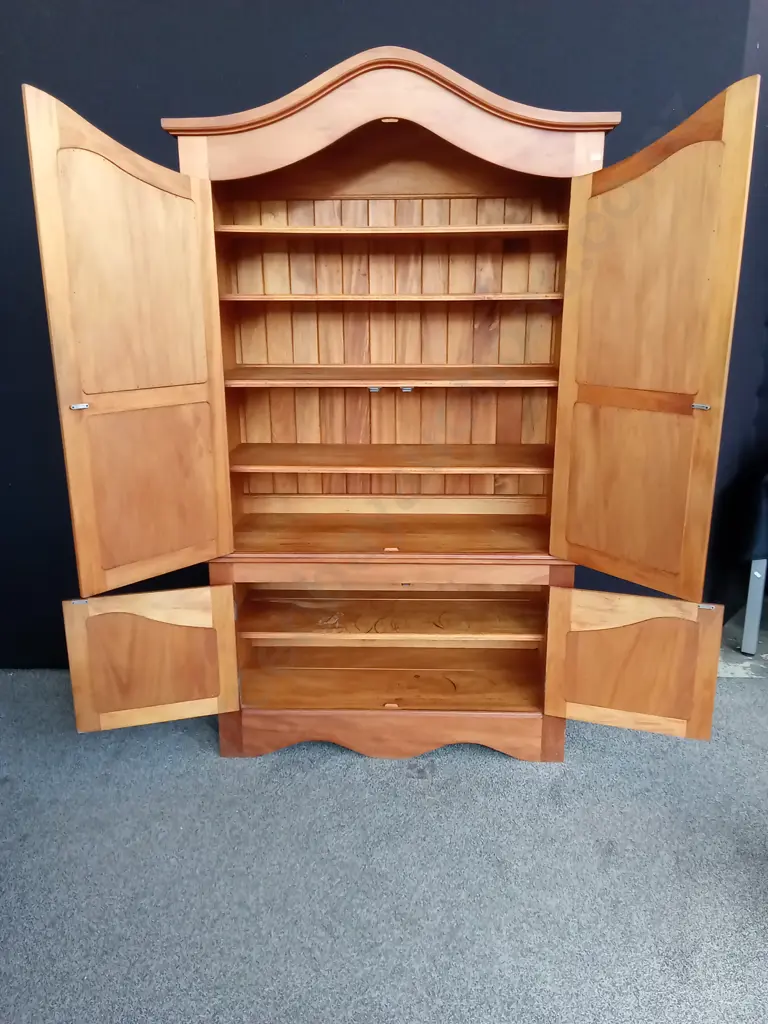 WOODEN CABINET WITH SHELVES, H 203CM X W 117CM X D 48CM Image 1++