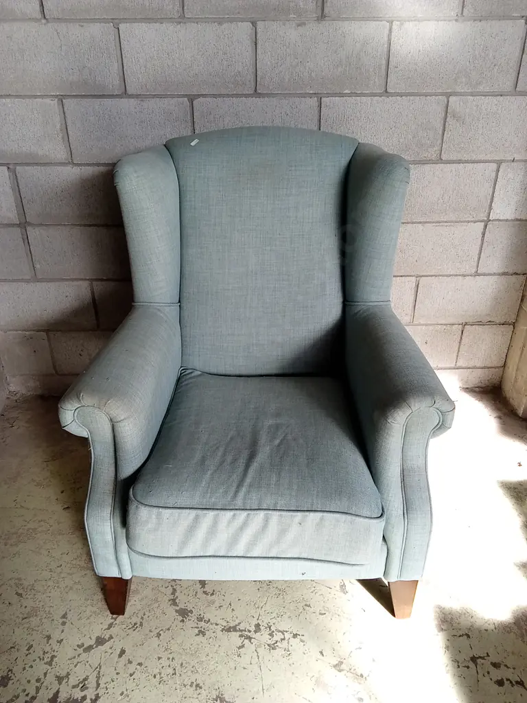 BLUE MATERIAL COVERED ARM CHAIR, HEIGHT 105CM Image 1++