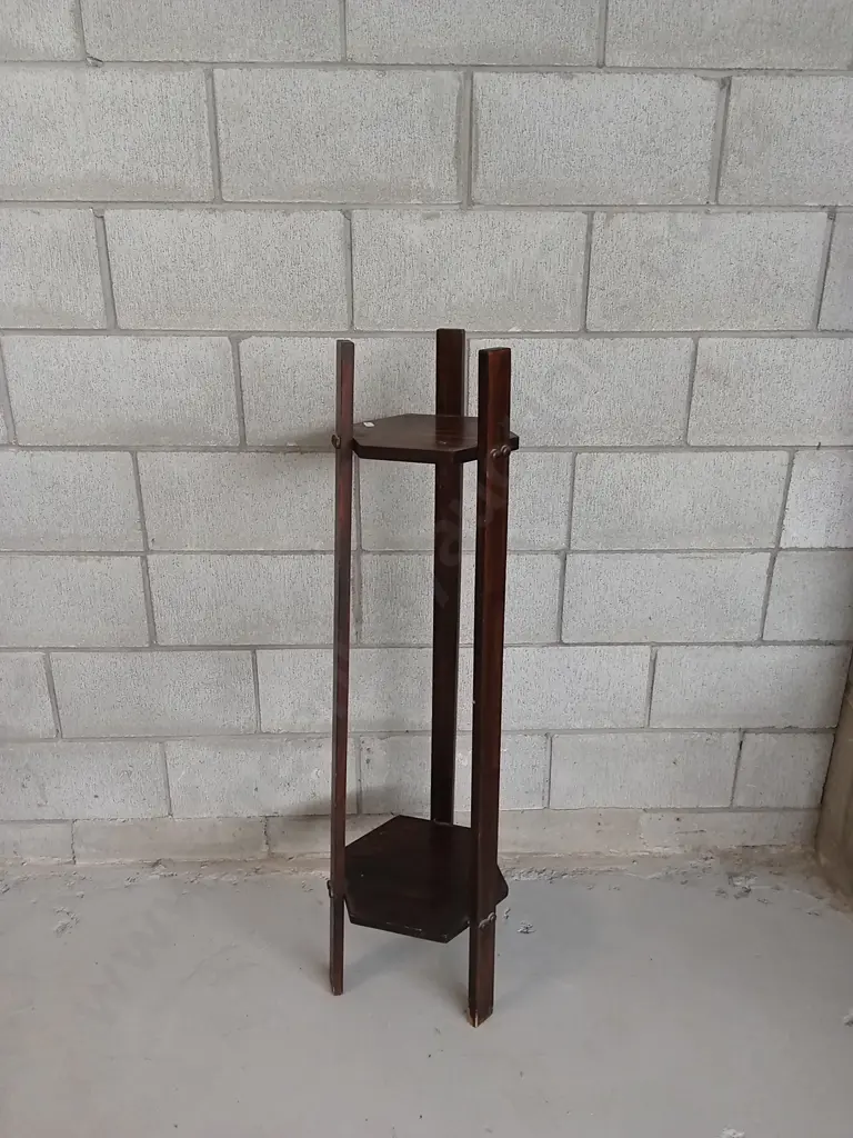 VINTAGE DARK WOOD PLANT STAND, HEIGHT 114CM Image 1++