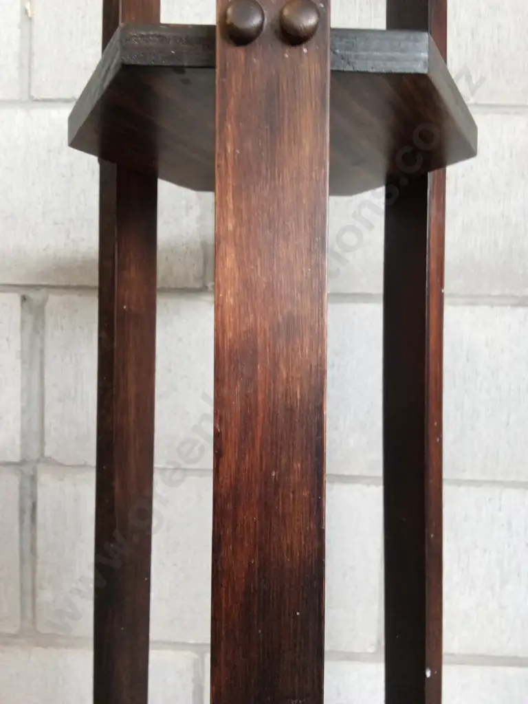 VINTAGE DARK WOOD PLANT STAND, HEIGHT 114CM Image 1++