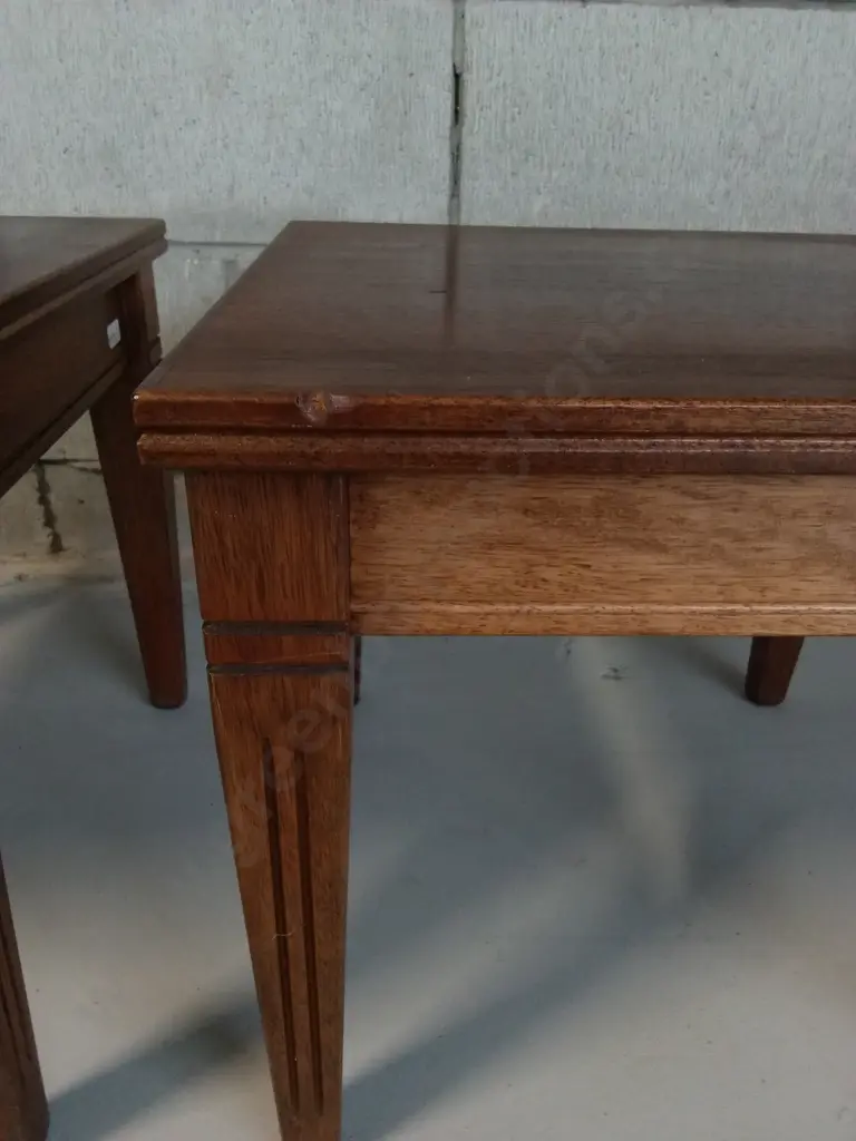 PAIR MID CENTURY MODERN WOODEN SIDE TABLES, 41CM X 41CM X 37CM Image 1++