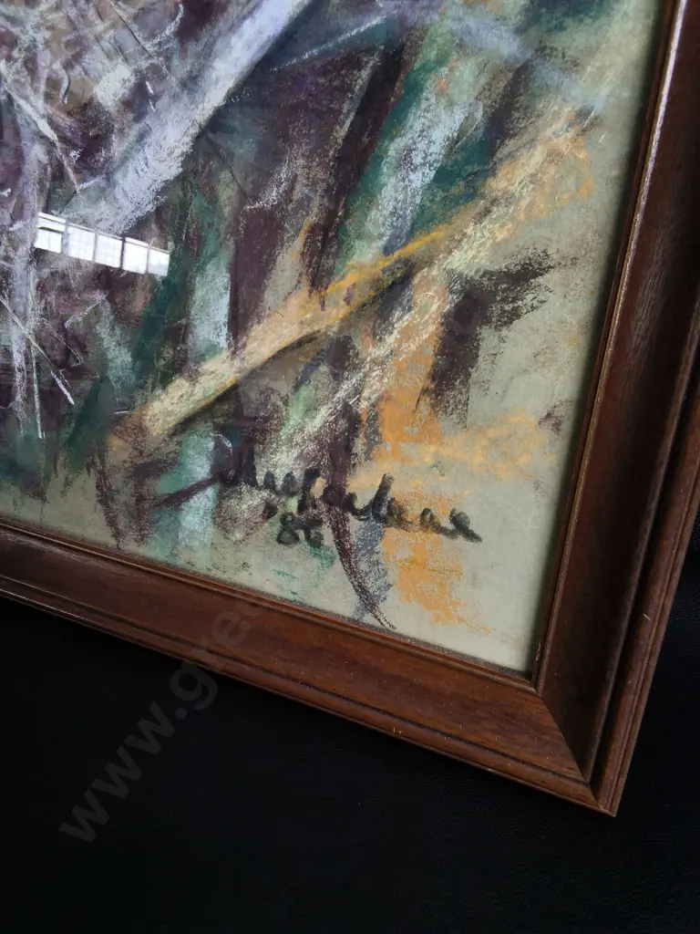 FRAMED OIL PASTEL ARTWORK, H 60 CM Image 1++