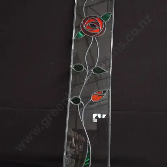 STAINED GLASS PANEL, H 91 CM