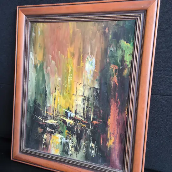 FRAMED ORIGINAL OIL PAINTING, H 63 CM